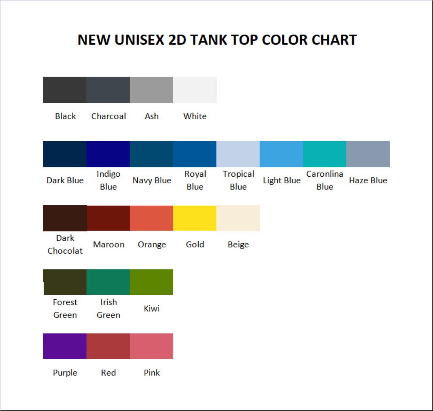 tank top color chart - Tame Impala UK Merch