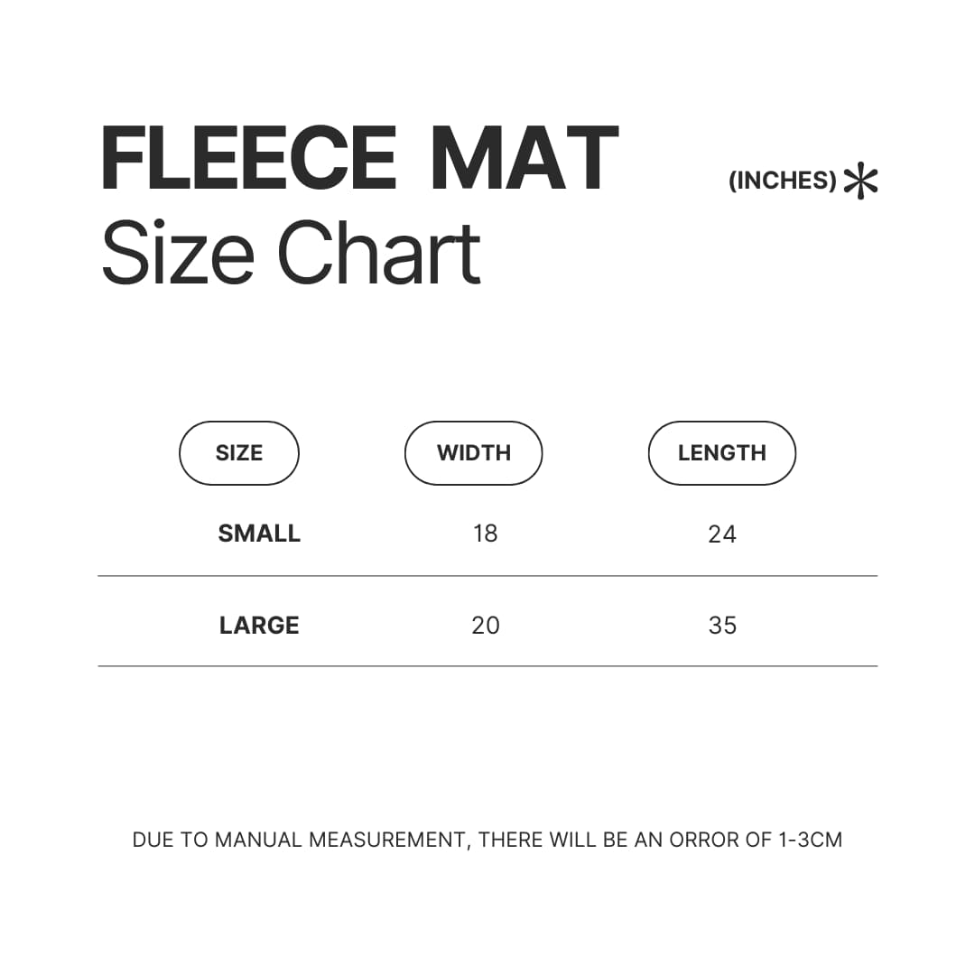 Fleece Mat Size Chart - Tame Impala UK Merch