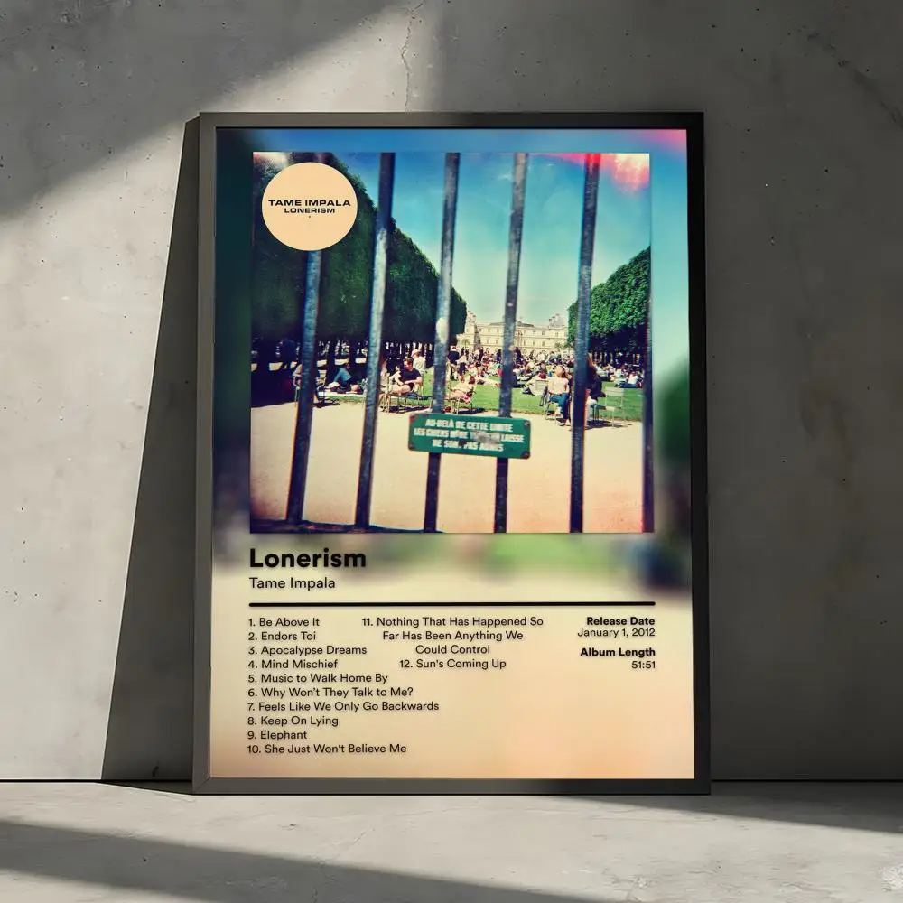 Rock Band Album Lonerism Tame Impala Wall Art
