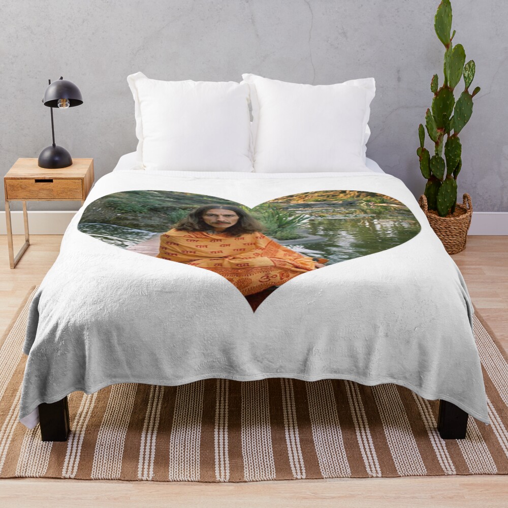 George Harrison Heart 1975 Throw Blanket